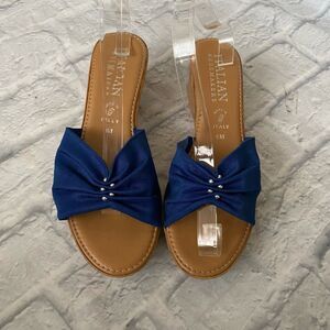 Italian Shoemakers Navy Blue Slide Sandals
